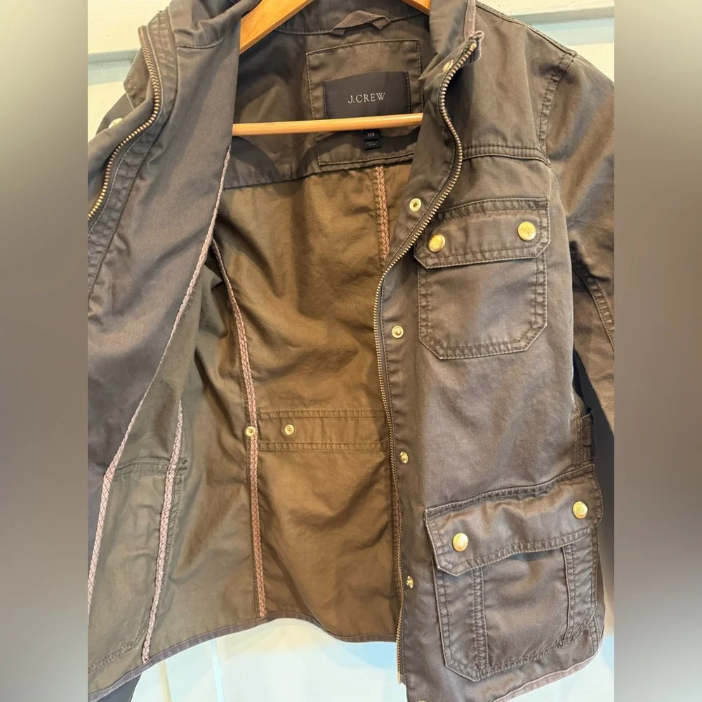 💚 J.Crew Relaxed Boyfriend Downtown Field Jacket | XXS | Classic Olive - Picture 5 of 6